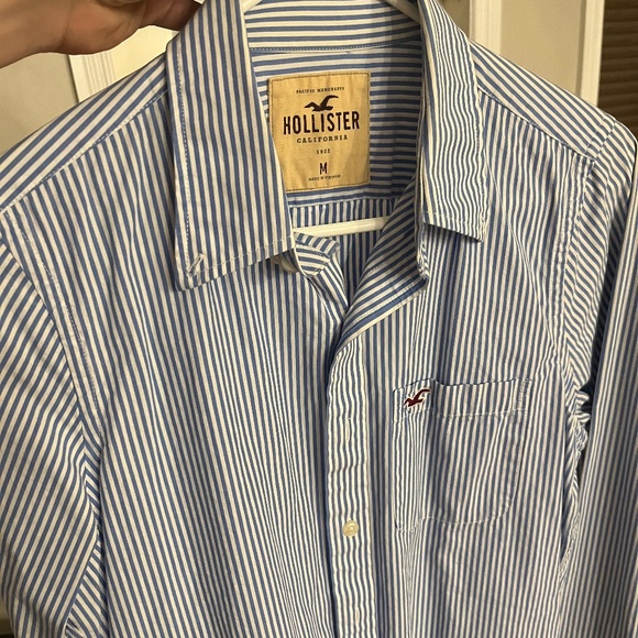 Hollister Blue Striped Collared Shirt - Picture 1 of 2